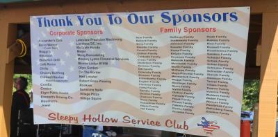 A banner listing that says Thank You To Our Sponsors