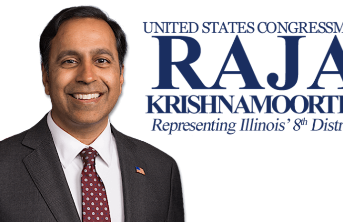 Picture of Congressman Raja Krishnamoorthi, a male indian in a suit and tie
