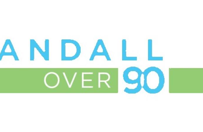 Graphic logo of the words Randall over 90