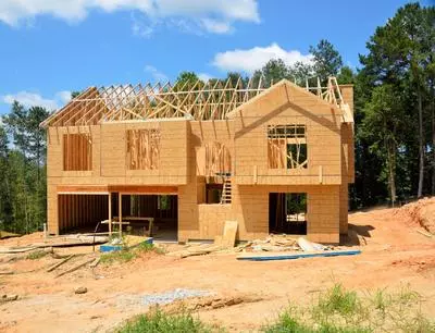 Frame house under construction